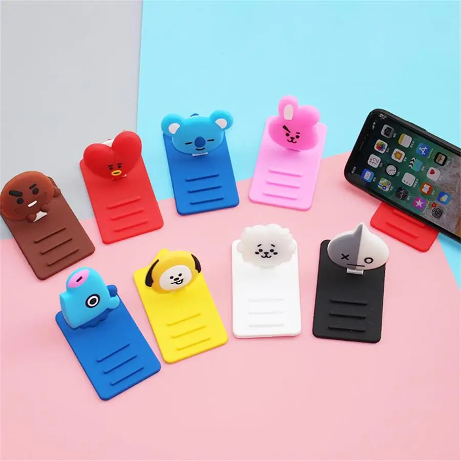 

Kpop BTS Member Cute Cartoon Desktop Multi-function Adjustable Bracket JK JM Phone Stand Holder Fashion Cellphone Tablet Bracket
