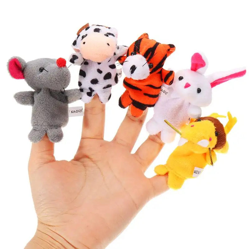 12Pcs/Set Stuffed Plush Chinese Zodiac Finger Animal Toy Soft Cloth