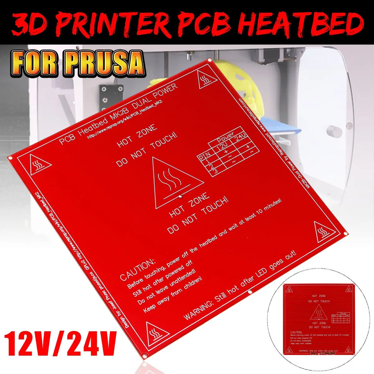 3D принтер Heatbed MK2B 12В/24В печатная плата горячая пластина термокровать 214x214 мм для