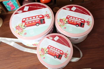 

flower bus pattern confectionery box handmade cookies baking 3 different size in 1 lot easy packing home Storage