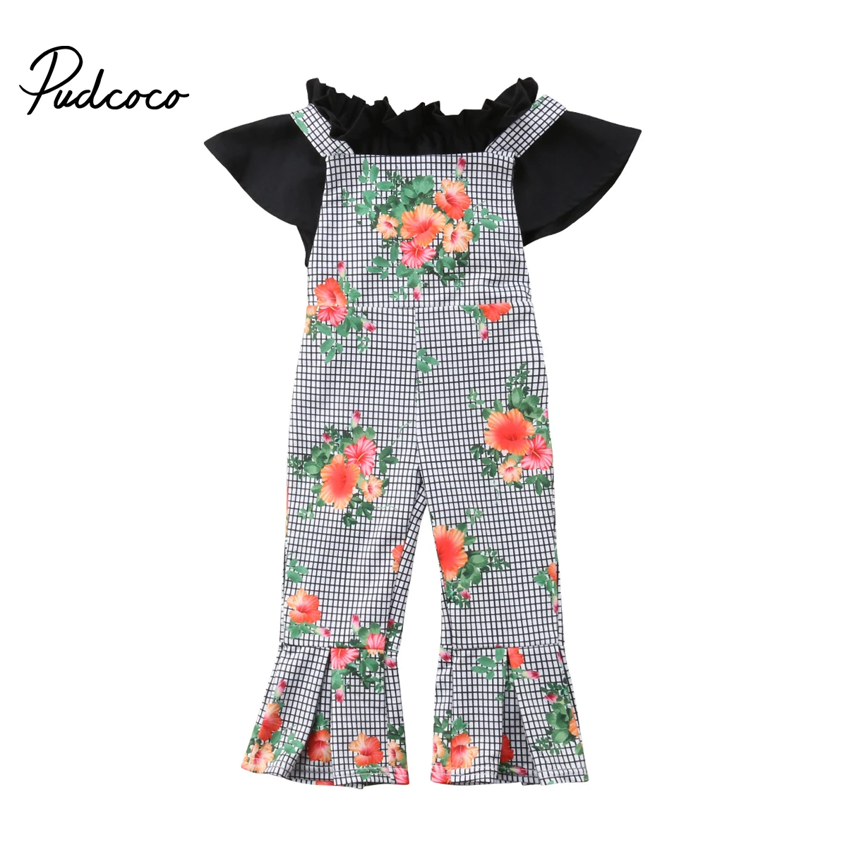 Pudcoco Summer Toddler Baby Girl Romper Jumpsuit Short Sleeve Bell