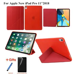 Силиконовый защитный чехол для iPad Pro 11 2018 чехол Funda для нового iPad Pro 11 "2018 планшет мягкая задняя крышка держатель подставки для стен + пленка +