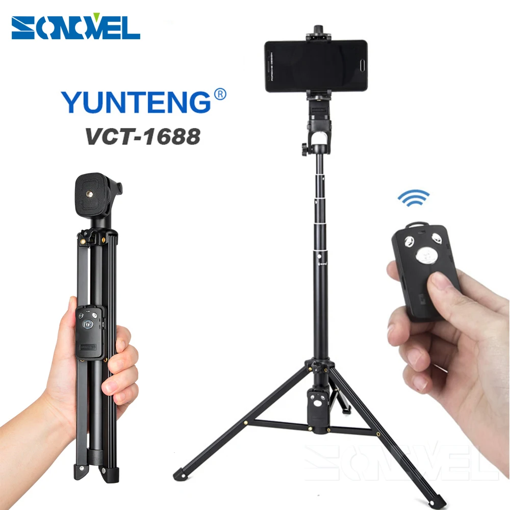 3 в 1 портативная селфи палка Yunteng 1688 с Bluetooth и дистанционным затвором настольный