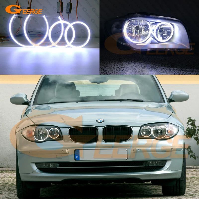 For BMW 1 Series E81 E82 E87 E88 Halogen Headlight Excellent angel eyes