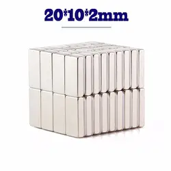 20 х 10 х 2 мм 5 шт супер мощный небольшой Неодимовый магнит блок постоянного N35 NdFeB сильный кубовидной Магнитная магниты 20 мм х 10 мм х 2 мм