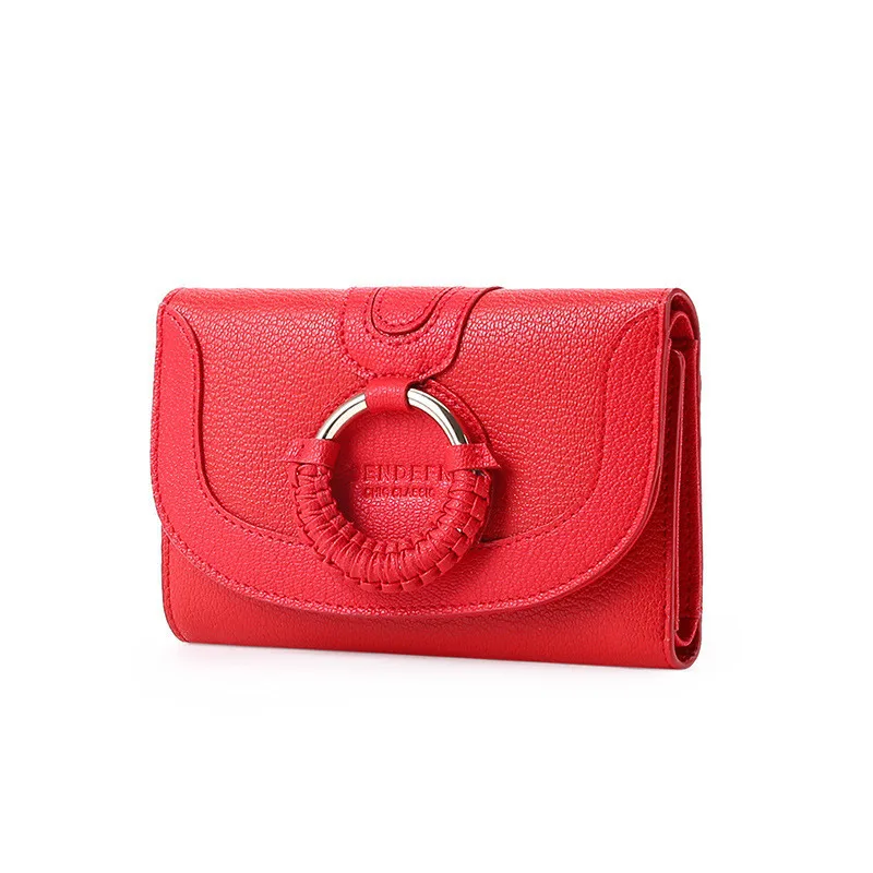 

Fashion Luxury Genuine Leather Women Wallets Female Short Clutch Lady Wallet Wristlet Money Bag Button Purses Gifts For Ladies