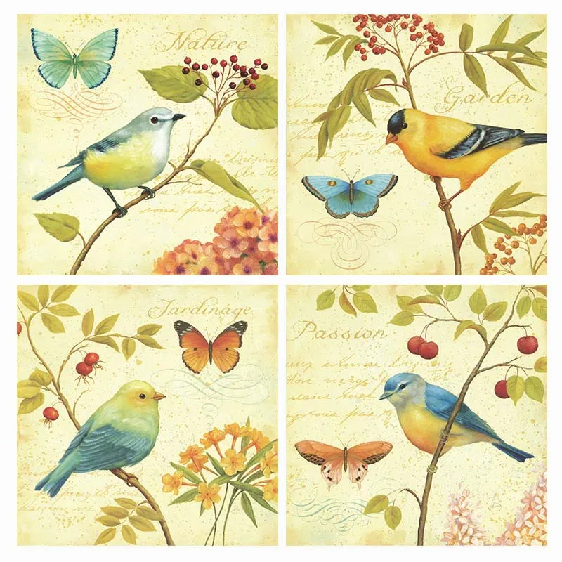 

American Flower Bird Oil Painting Center Canvas Spray Painting Wholesale Sofa Background Painting Home Decor Art Beetlejuice