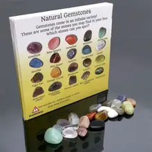 Moda 20 pçs pedra preciosa de cristal natural polido cura chakra pedra exibição coleção venda quente