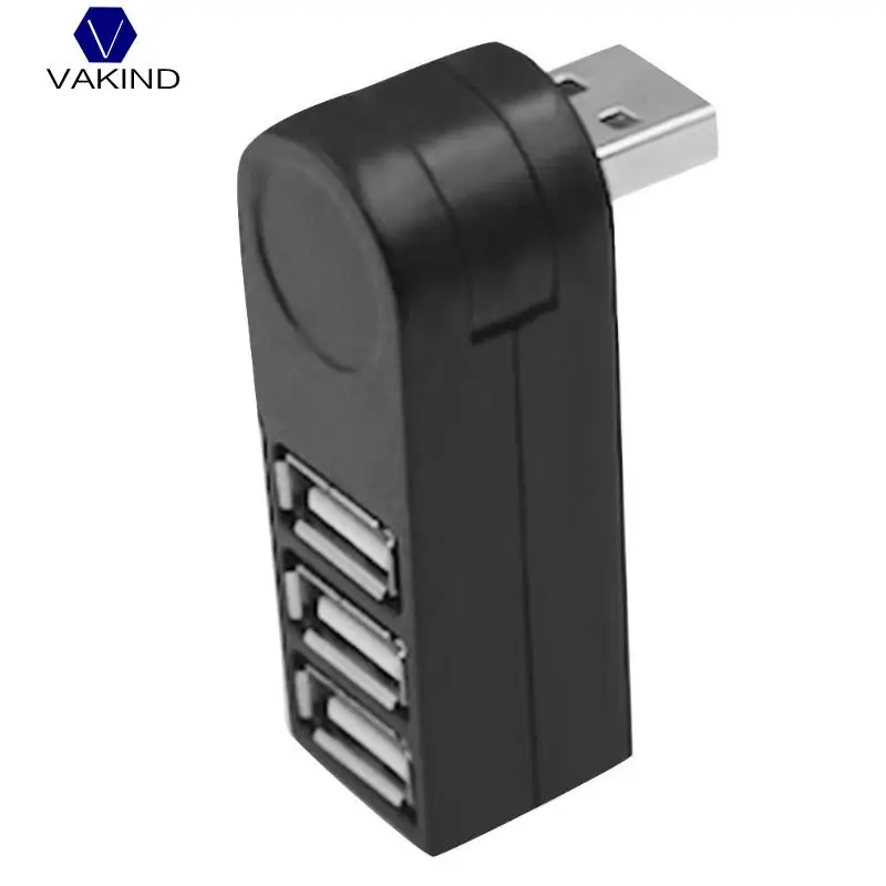 NEW 1Pcs Rotatable High Speed 3 Ports USB HUB 2.0 USB Splitter Adapter for Notebook/Tablet Computer PC Peripherals
