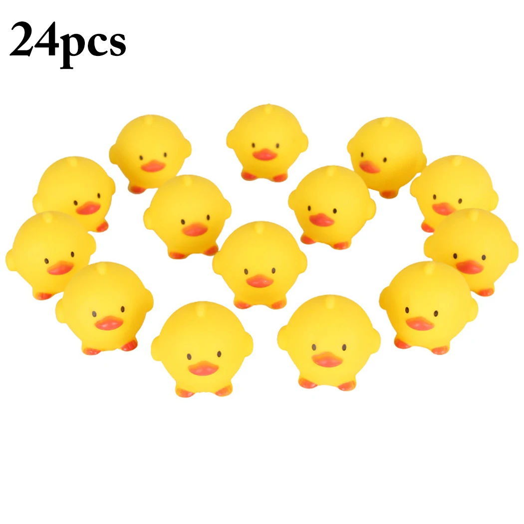 

24PCS Bath Toys Creative Lovely Chick Squeaky Toys Stress Relieve Toys