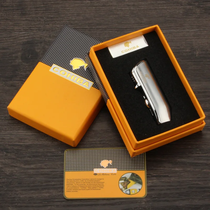 Металлическая ветрозащитная Зажигалка COHIBA в форме змеи с красным облаком 3