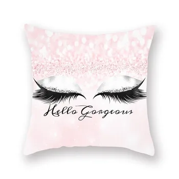

Pink Eyelash Cushion Cover For Sofa Couch Chair Car Seat Home Decoration Pillow Case Pillowcase Furniture Protector 45*45cm