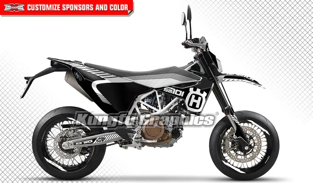 Plastik Kit Set Schwarz Husqvarna FC TC 125 250 350 450 2016-2018