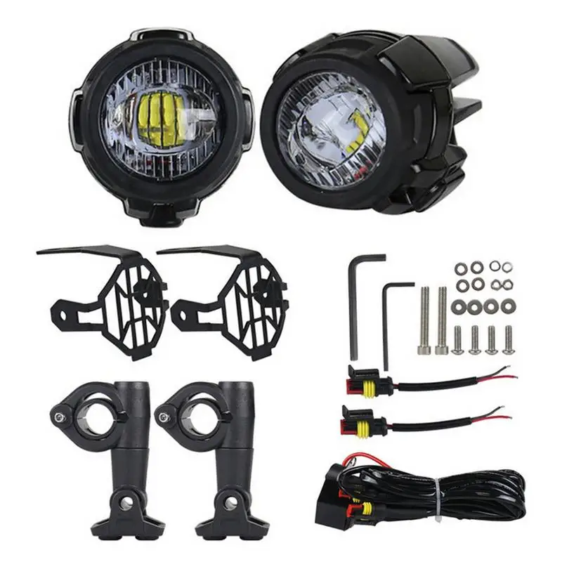 

1 Set Universal Motorcycle LED Auxiliary Fog Light Assemblie Driving Lamp 40W Headlight For BMW R1200GS/ ADV/ F800GS DC 10V-24V
