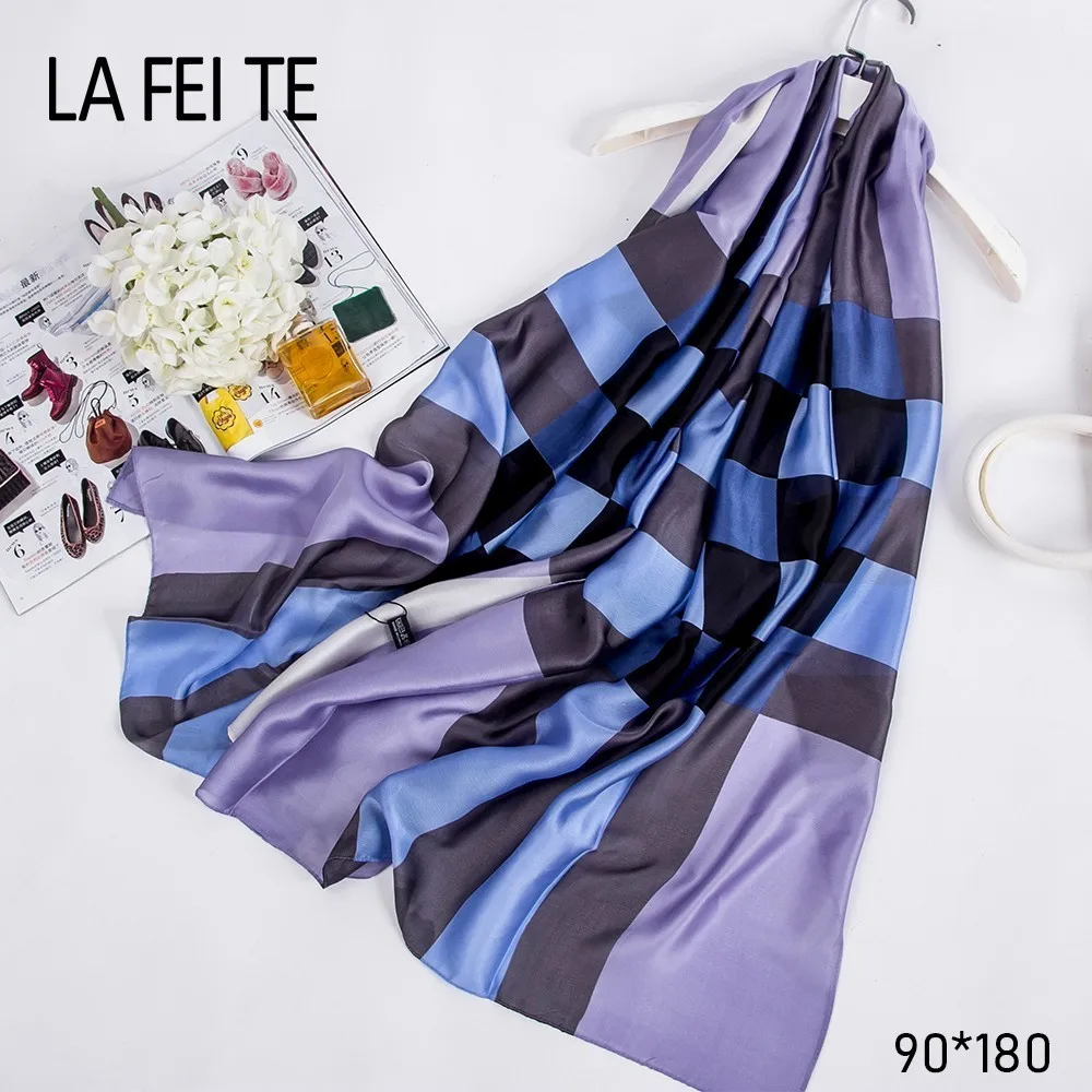 Ladies Long Chiffon Scarf Women Hijab 2019 Stole Shawl Foulard Femme Luxury Kerchief Hair Head Summer Satin Women Silk Scarf