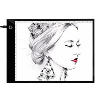 

A4 Digital USB Wired Graphics Tablet LED Drawing Painting Board Acrylic Light Box Tracing Copy Pad 33.5*23.5*0.45cm with Scale