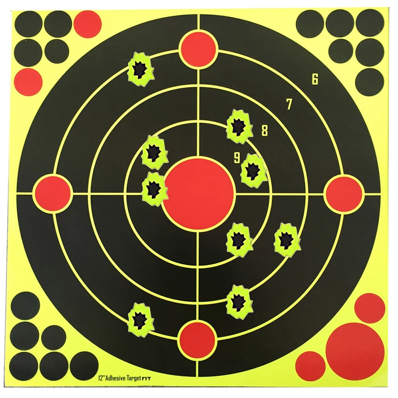 

10 Pcs 12 X 12 Shooting Targets Reactive Splatter Gun Rifle Shots Paper Target