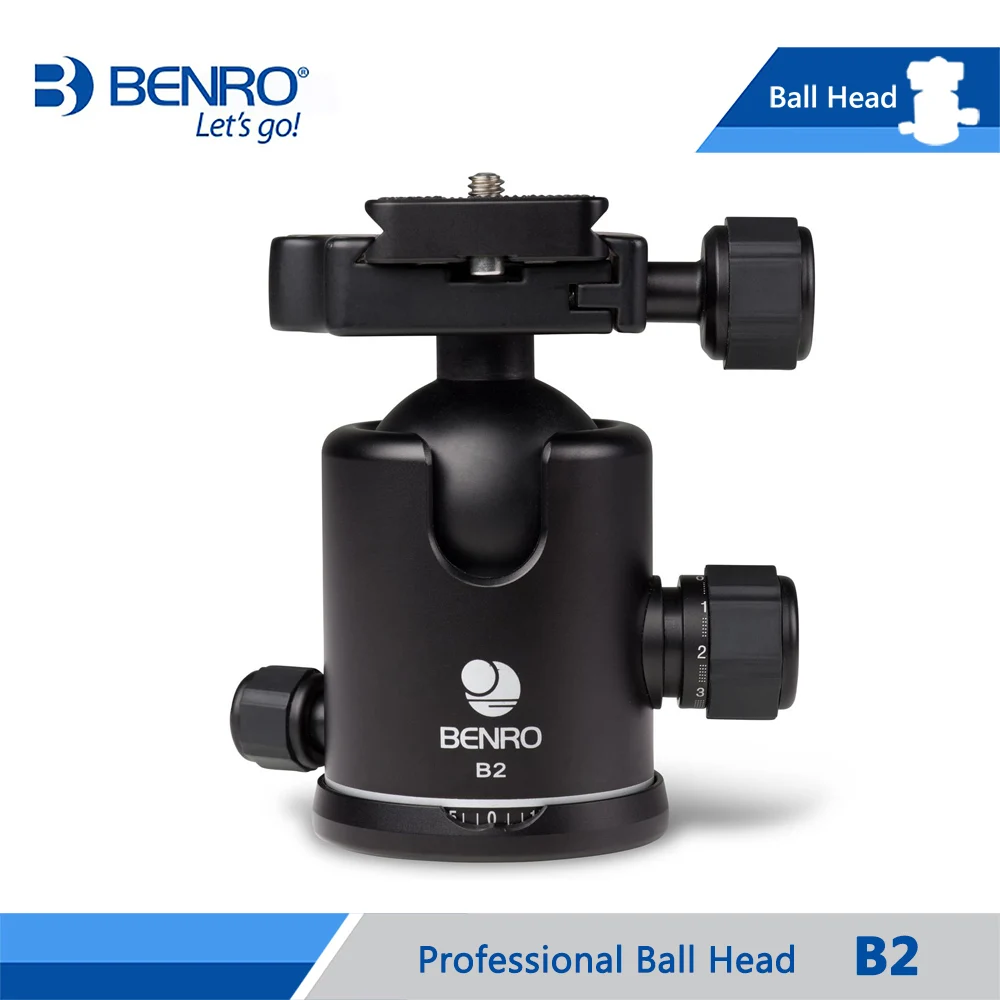 

BENRO B2 Ballhead Professional Aluminum Dual Action Ball Head For Camera Tripod Lighter Weight Max Loading 16 KG Free Shipping