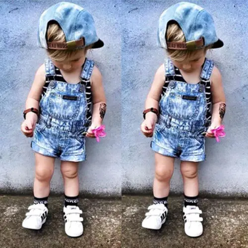 

PUDCOCO AU Kids Baby Girls Boys Denim Bib Pants Romper Shorts Overalls Outfits Clothes Support wholesale