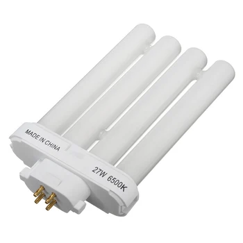 

WSFS Hot 220V 27W 4 Pin Rows 6500K Double-H Quad Tube Compact Fluorescent Lamp Light Bulb