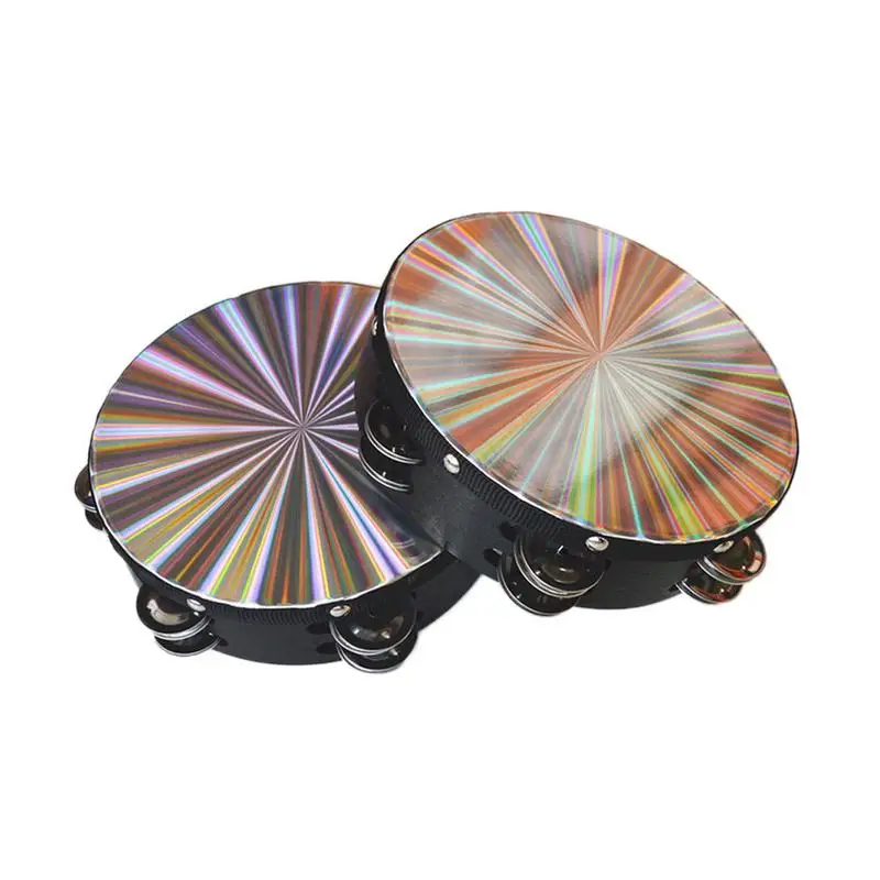 

8 Inches Band Dancing Singing Accompaniment Tambourine Double Row Clapping Round Drum Tambourine Percussion Musical Instrument