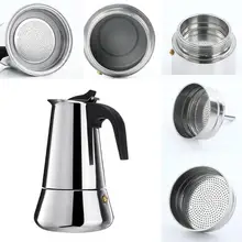 100ml/200ml/300ml/450ml Portable Espresso Coffee Maker Moka Pot Stainless Steel Coffee Brewer Kettle Pot For Pro Barista