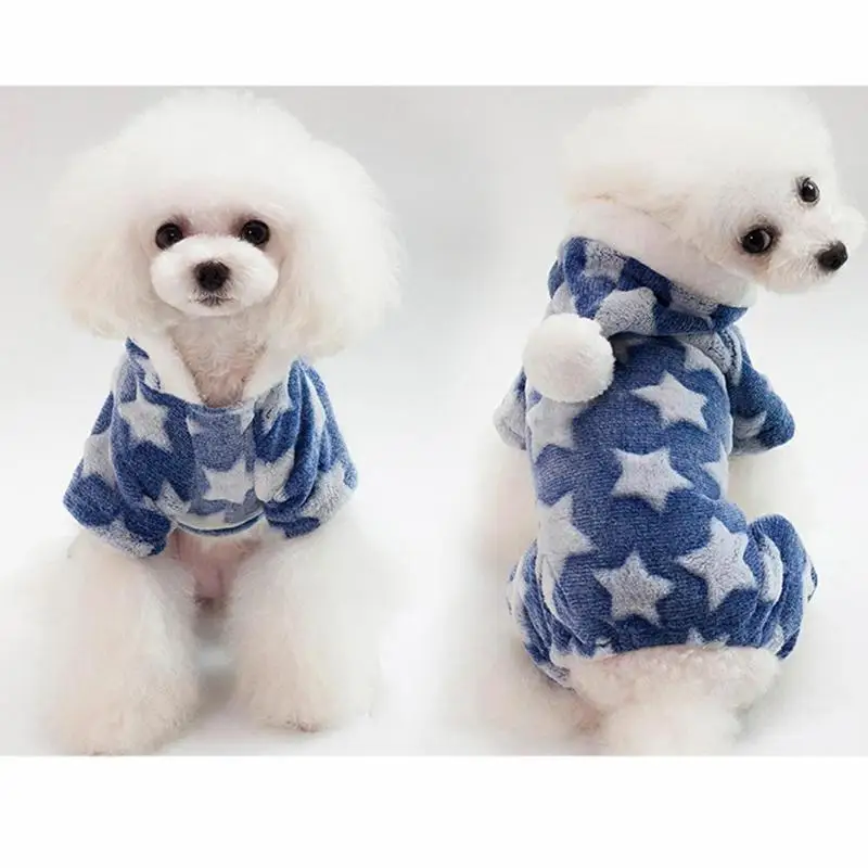 Buy Pet Dog Warm Star Clothes Soft Cotton Jumpsuits