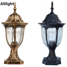 Винтаж 220 V/110 V черный/Бронзовый Сад Colummn головы светильник Алюминий уличный столб фонарный столб E27 светодиодное ландшафтное освещение