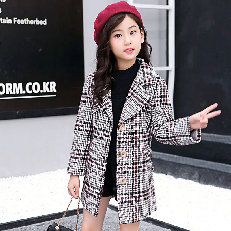 

Children's clothing girls coat autumn winter new children's jacket long-sleeved quilted coat plaid thickening baby clothes