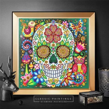 

HUACAN Special Shaped Diamond Painting Skull 5d Diy Picture Of Rhinestone Round Diamond Embroidery Sale Decoration Home 25x25cm