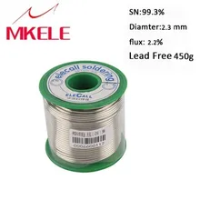 Бессвинцовая припой Оловянная проволока 2,3 мм 450 г 99.3SN канифоль ядро рулон флюса катушка расплава пайки Arame de solda
