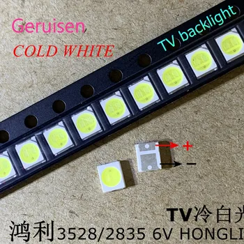 

1000PCS /LOT HONGLI TRONIC LED Backlight 1210 3528 2835 1W 6V 110LM Cool white LCD Backlight for TV TV Application NEW
