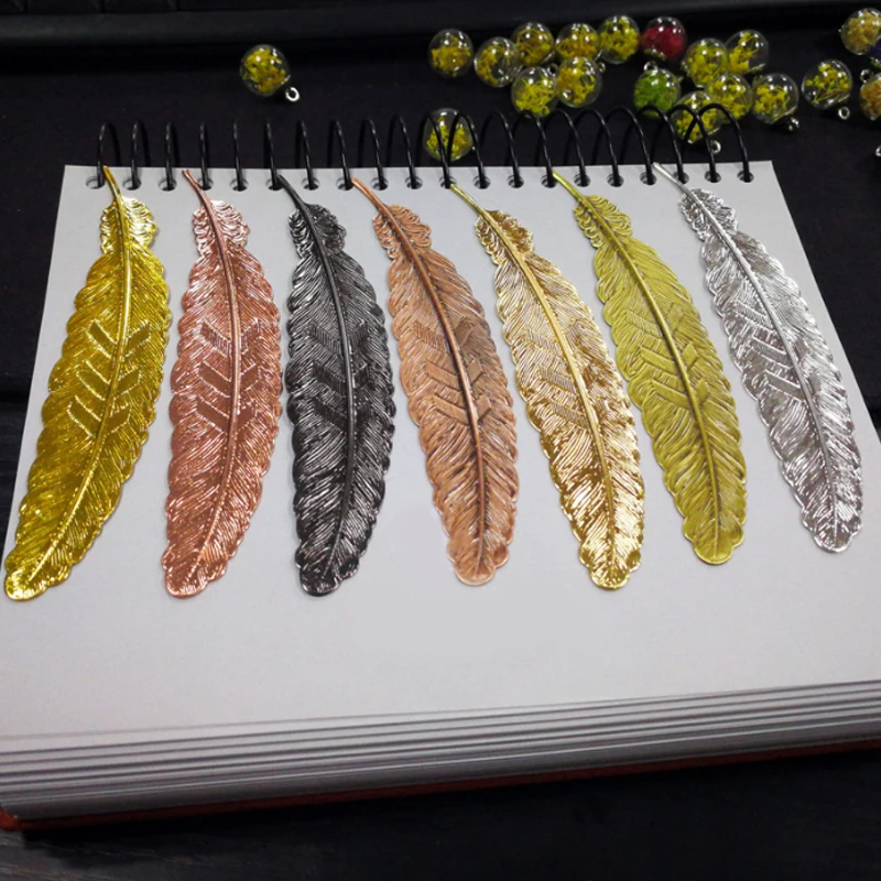 

Nice For Guests Wedding Gifts School Supplies Metal Feather Party Book Markers Bookmark 1PC Creative Cool Vintage Chinese Style