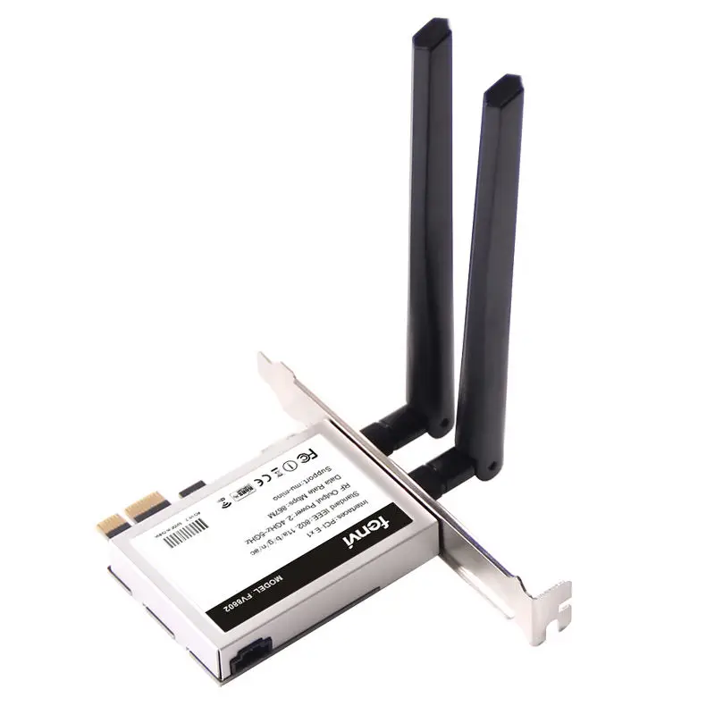 

Fenvi Desktop Pci-E 1200Mbps Wifi Mu-Mimo Wireless-Ac 8265 802.11Ac Pci Express Antenna Adapter For Intel 8265Ac + Bluetooth 4