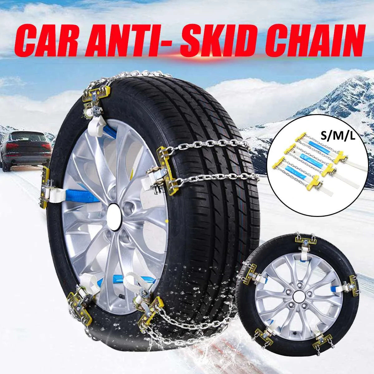 

S/M/L Car Tire Anti Skid Snow Chian Car Tyre Winter Roadway Safety Belt Auto Wheels Tires Snow Mud Sand Security Clip-on Chains