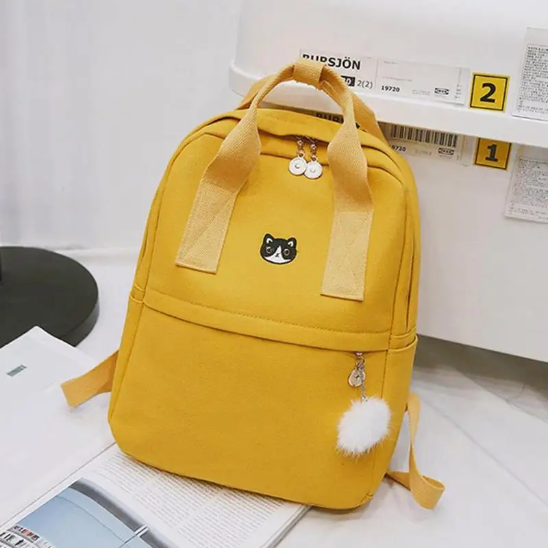 

Preppy Women Backpack for School Teenagers Girl Vintage Stylish School Bag Ladies Canvas Fabric Rucksack Female Bookbag Mochila