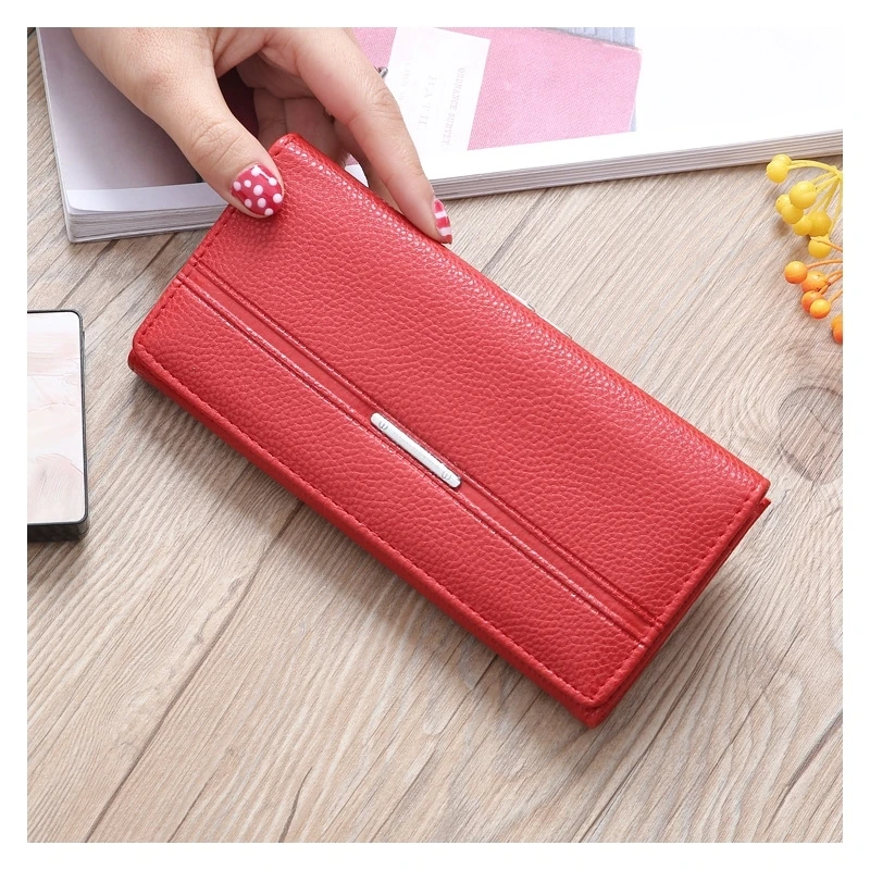 

Korean Version Trend Long Ladies Wallet Large-Capacity Wallet Buckle Buckle Multi-Card Wallet Clutch Bag