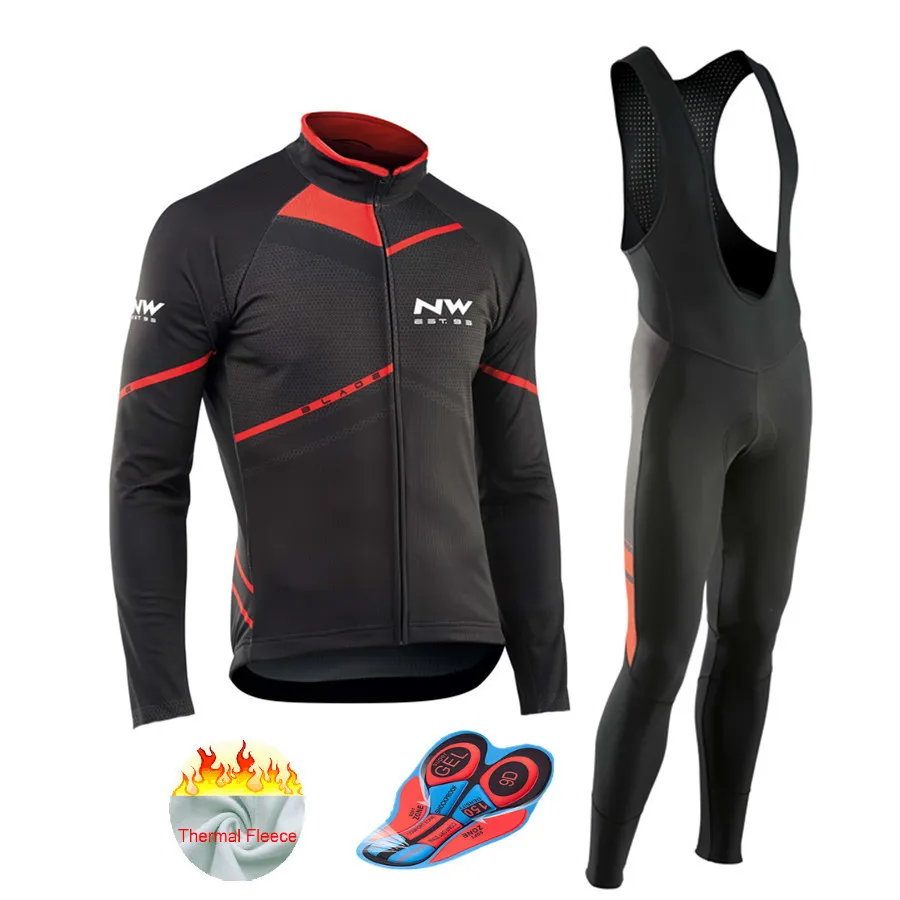 

Northwave 2018 Winter Thermal Fleece Long Clothes Set Mens Cycling Jersey Bib long Bike Bicycle Ropa Ciclismo Bike Clothing