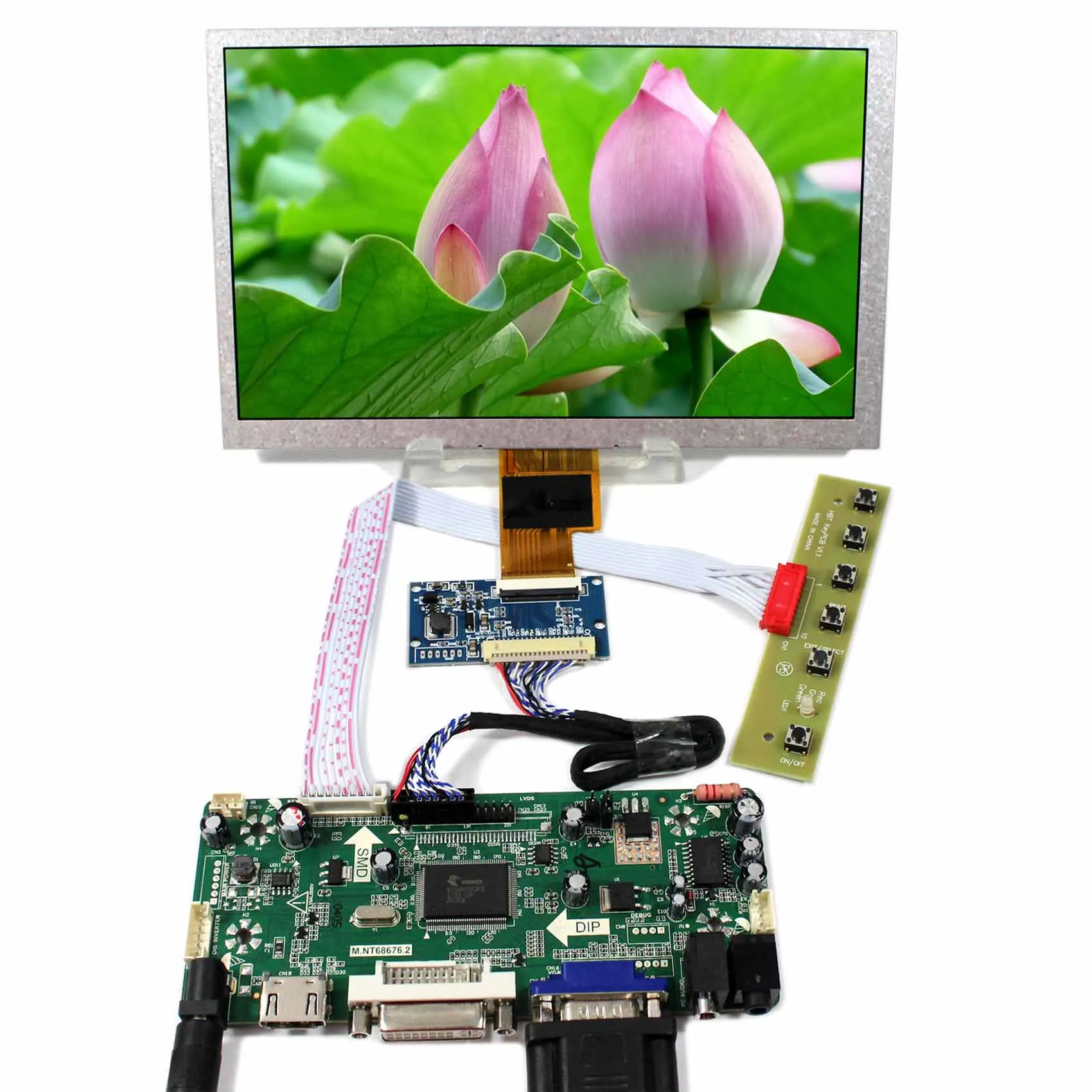8&quot 1024X600 ZJ080NA-08A 8inch LCD Screen M.NT68676 HD MI DVI VGA Controller Board | Электроника