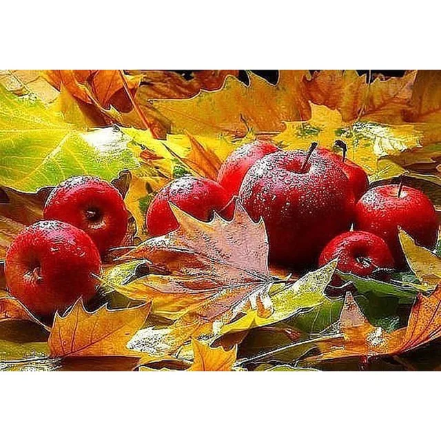 5D Diamond Embroidery Diy Painting Train Deer Red Apple Leaf Mosaic Needlework Picture Home Decor Gifts | Дом и сад