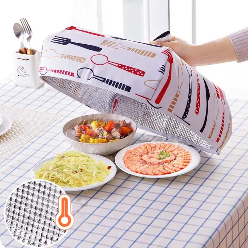 

2018 Creative Vegetable Cover Folding Lid Cover Keep Foods Warm Container Aluminum Foil Dishes Heat-Insulation for Kitchen CF863