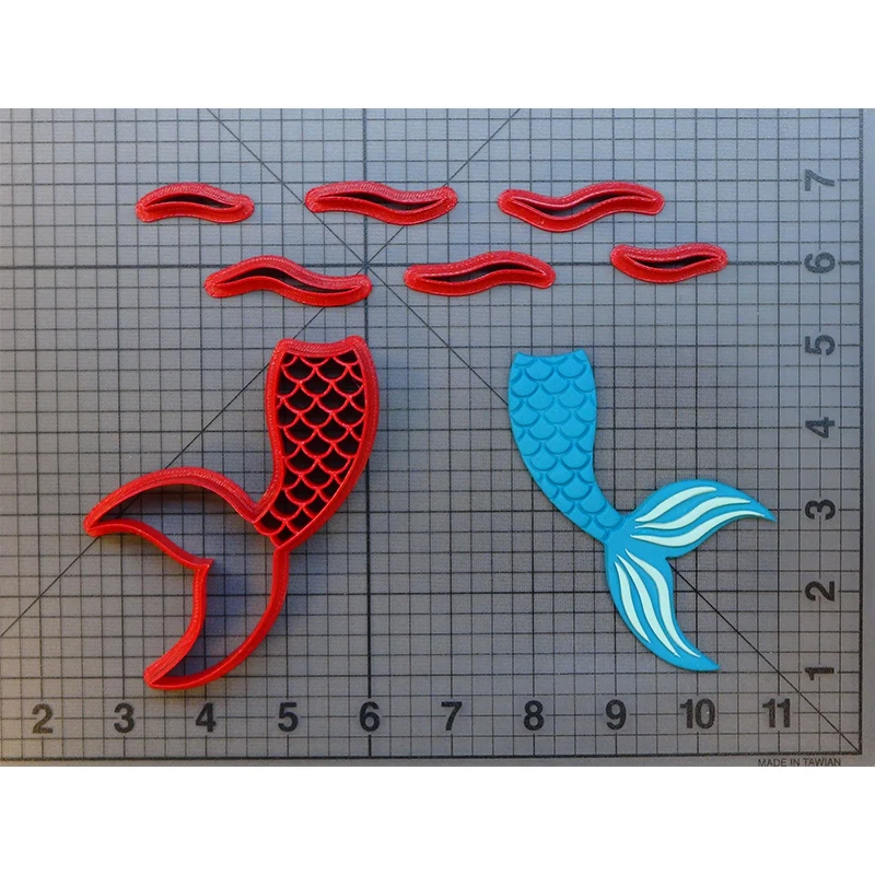 

Pretty Mermaid Tail Cookie Cutter Custom Made 3D Printed Cupcake Top Mold Cooking Decoration Tool Cookie Shape Fondant Cutter