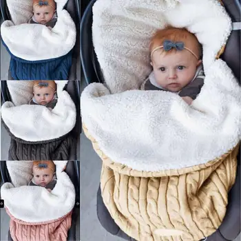 

Kidlove Newborn Baby Blanket Warm Solid Color Swaddle Wrap Infant Wool Stroller Baby Blanket