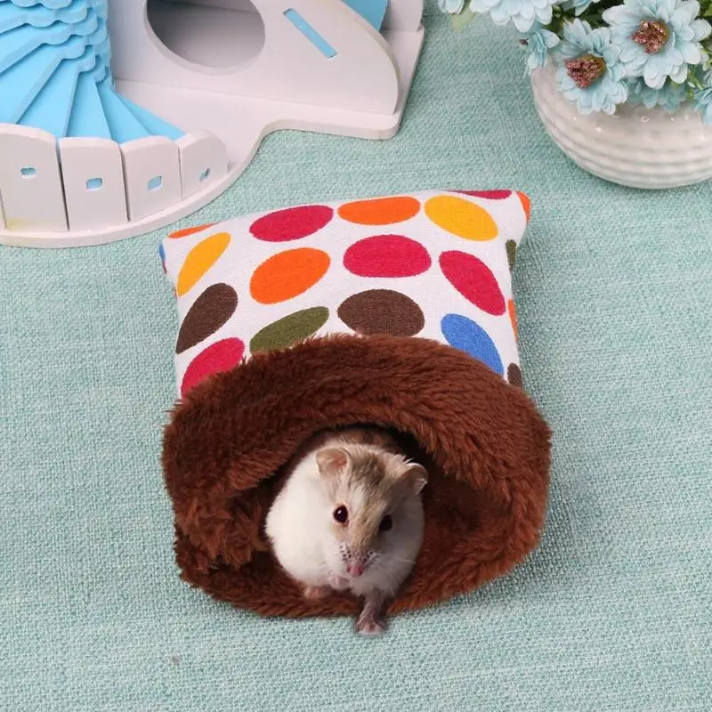 Warm Plush Hamster Nest Bed House Soft Guinea Pig Pocket Sleeping Bag Small Animals small font