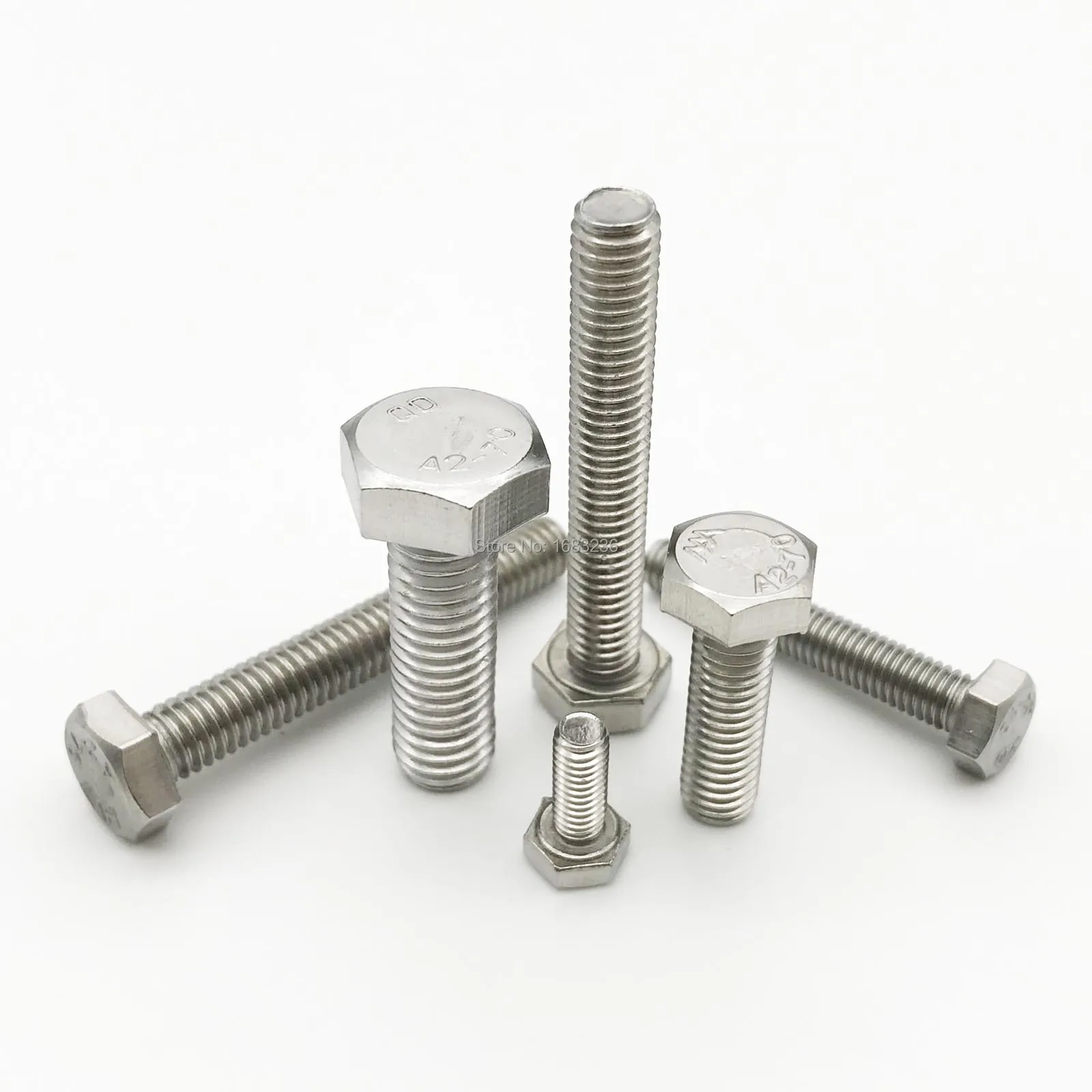 M5 5mm Hilo Completo Pernos de Cabeza Hexagonal Tornillos Hexagonal Zincado Métrico Perno DIN 933