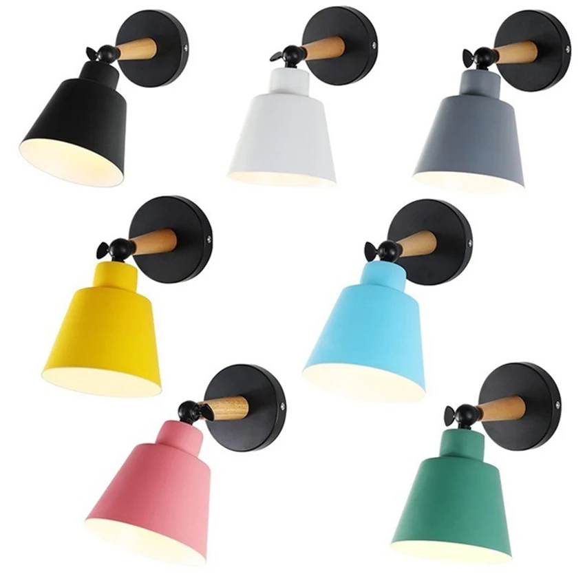 

Nordic LED Wood Wall Lamps Bedside Bedroom Background Living Room Corridor Aisle Balcony Stair Study Office Wall Light Luminaire