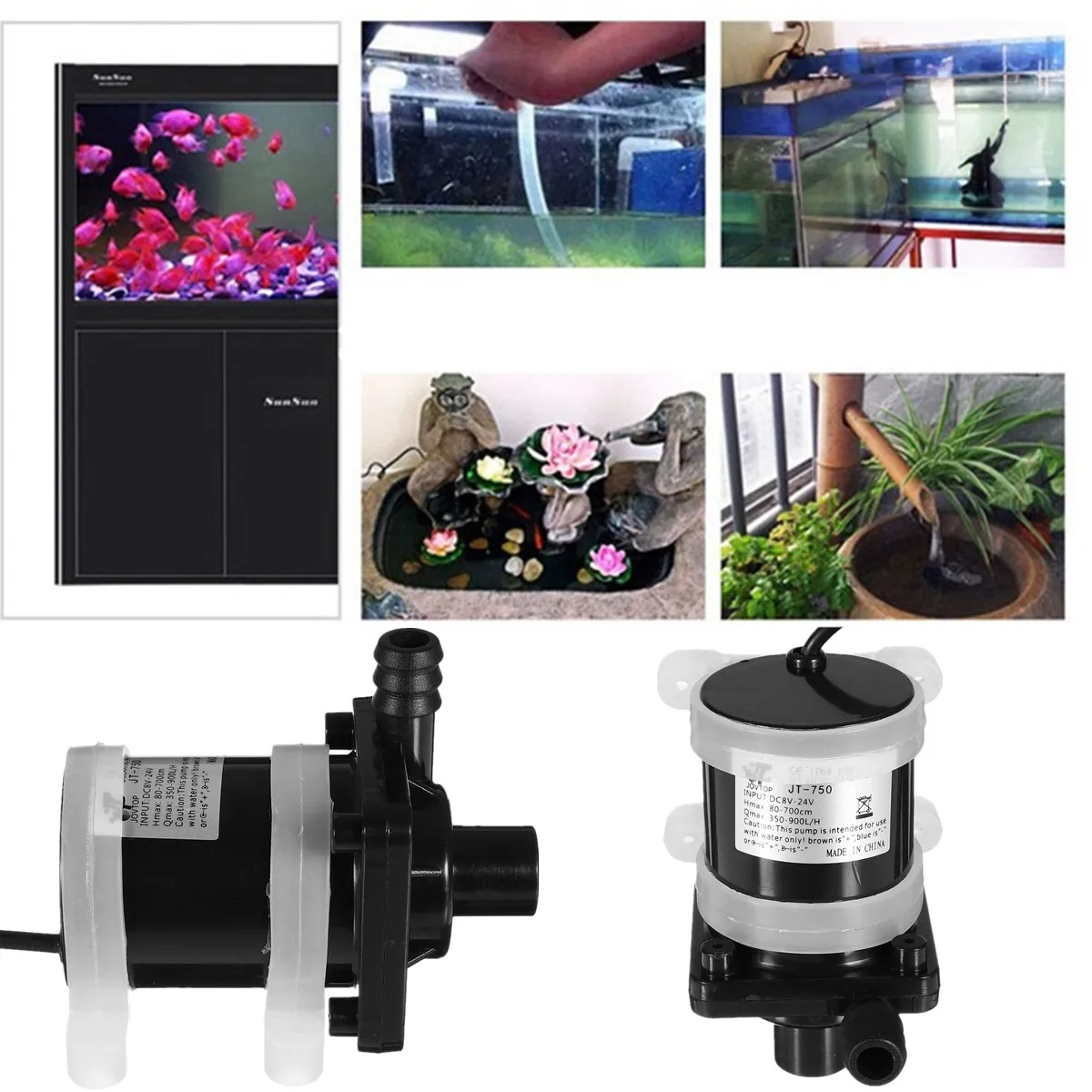 

1200MA DC 24V Solar Powered Brushless Magnetic Submersible Water Pump 900L/H Fish Pond Smooth Operation Black 22W ABS Stainless