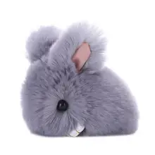 Искусственный помпоны-кролики меховой брелок маленький милый кролик сумка автомобильный кулон брелок аксессуары