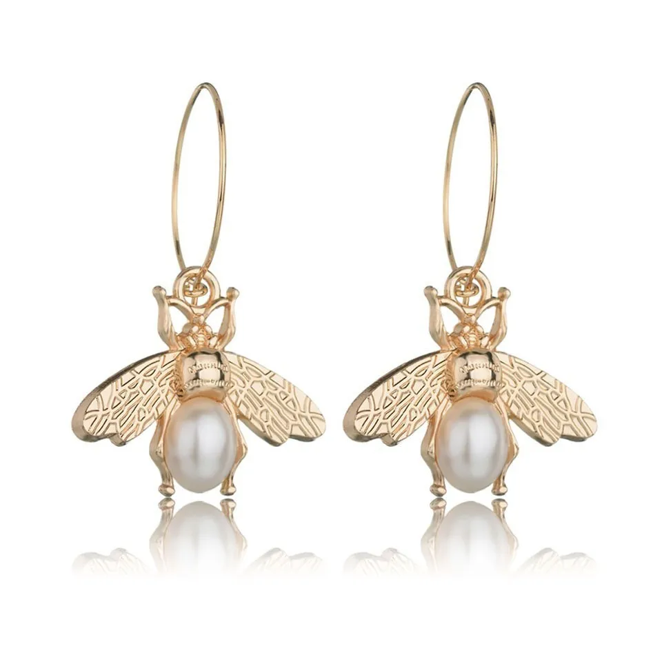 

Brand Women Insect Big Earrings Fashion Jewelry Classic Style Hand Made Drop Earrings Gold Wonderful Party Decoration Earrings