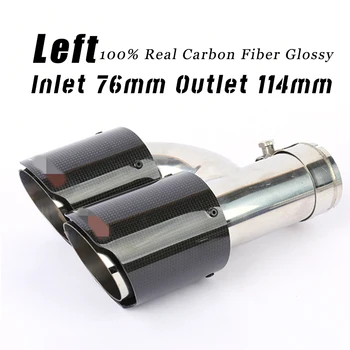 

Universal Car Carbon Fiber Glossy Exhaust Tips Muffler Stainless Steel Inlet 3" 76mm Outlet 4.5" 114mm Exhaust Muffler Pipe